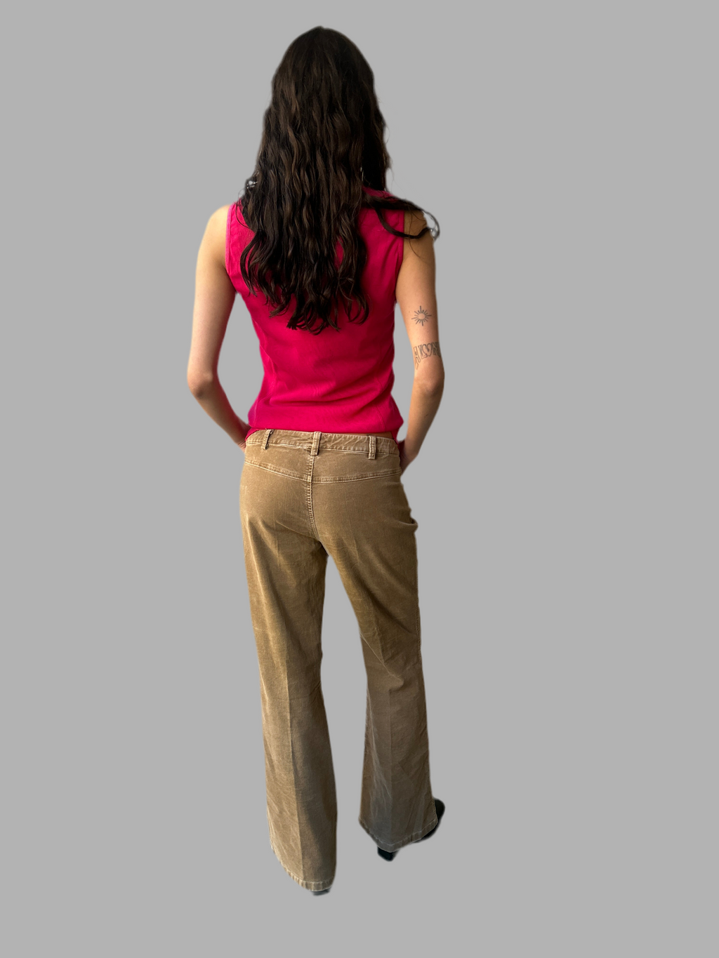 Vintage y2k 2000s mid low waist khaki corduroy pants