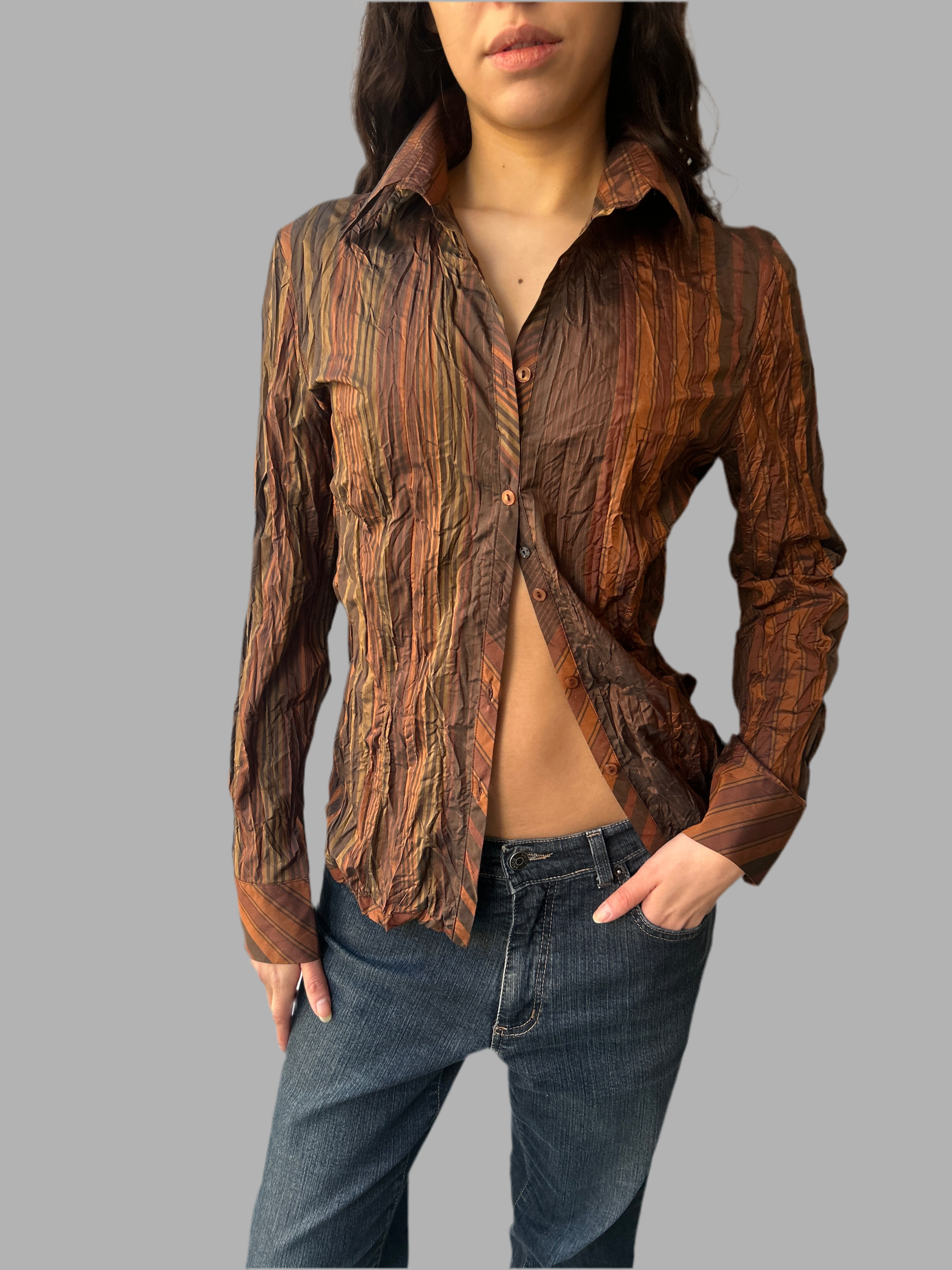 Vintage Brown stripe shirt