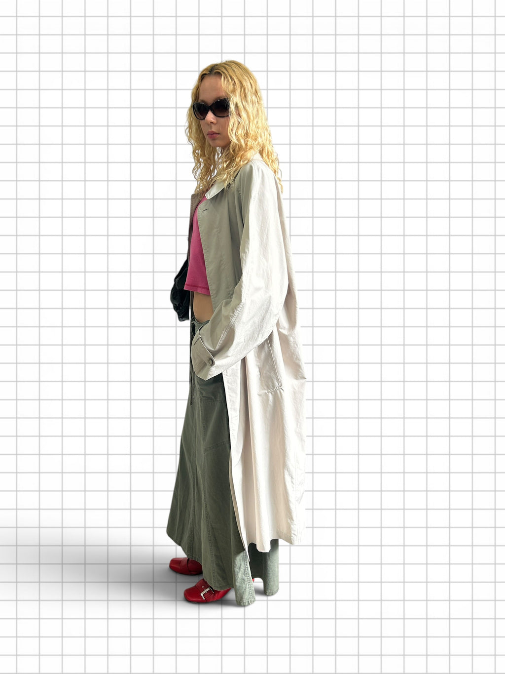 Vintage oversized beige trench coat