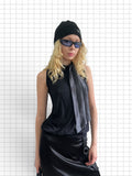 Sleeveless Top With Attached Scarf Detail