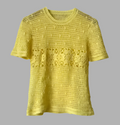 Vintage Yellow knit flower top