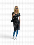 Y2K 2000s black & white polka dots dress