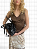 Braune y2k 2000s structure camisole