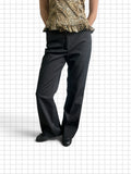 Wieder Wieder black high-waisted wide-leg trousers with a tailored fit and structured waistband on a model